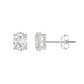 2 Carat Oval Lab Grown Diamond Stud Earrings White Gold angle view