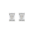 2.5 Carat Emerald Cut Lab Grown Diamond Stud Earrings White Gold angle view