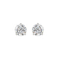3 Carat Round Brilliant Lab Grown Diamond Stud Earrings White Gold angle view